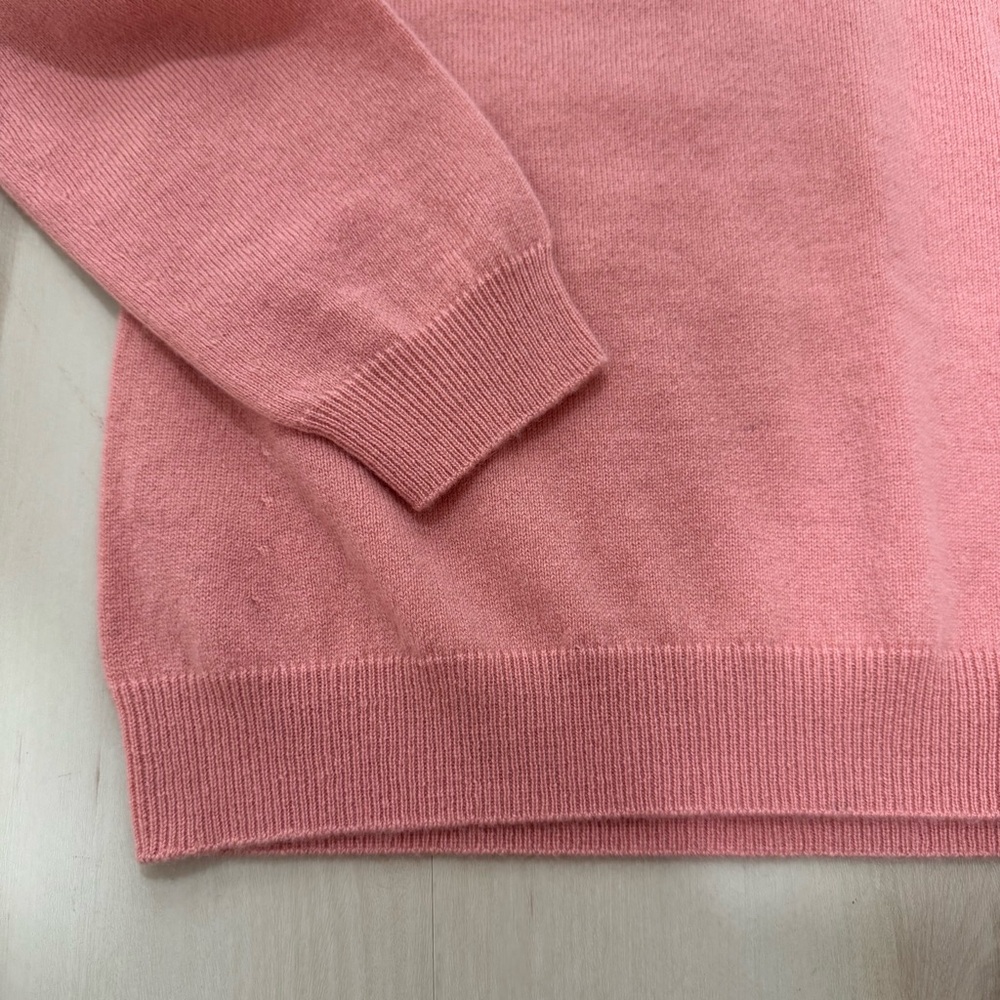NWT Gobi Mongolian Cashmere V Neck Sweater Women's Large Peach Pink - Picture 5 of 12